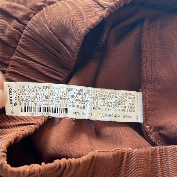 Zara Brown Wrap Front Trousers Pants Business Casual Size S EUC - Picture 9 of 11